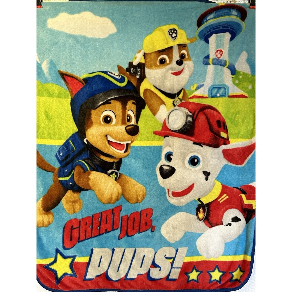 Paw Patrol Plush Blanket Marshall Chase Rubble  Great Job Pups! 2015 Toddler Bed